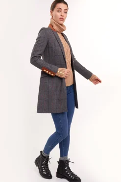 Kempton Coat (Mid Blue Check)