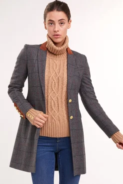 Kempton Coat (Mid Blue Check)