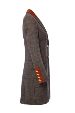 Kempton Coat (Mid Blue Check)