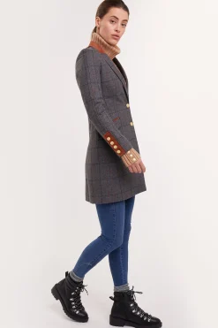 Kempton Coat (Mid Blue Check)