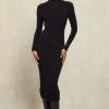 Kensington Midi Jumper Dress (Black)