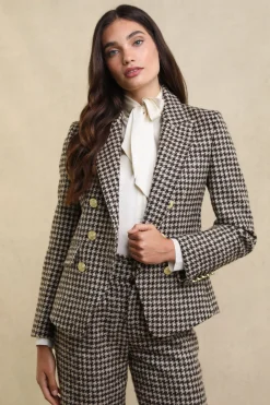 Knightsbridge Blazer (Coffee Houndstooth)