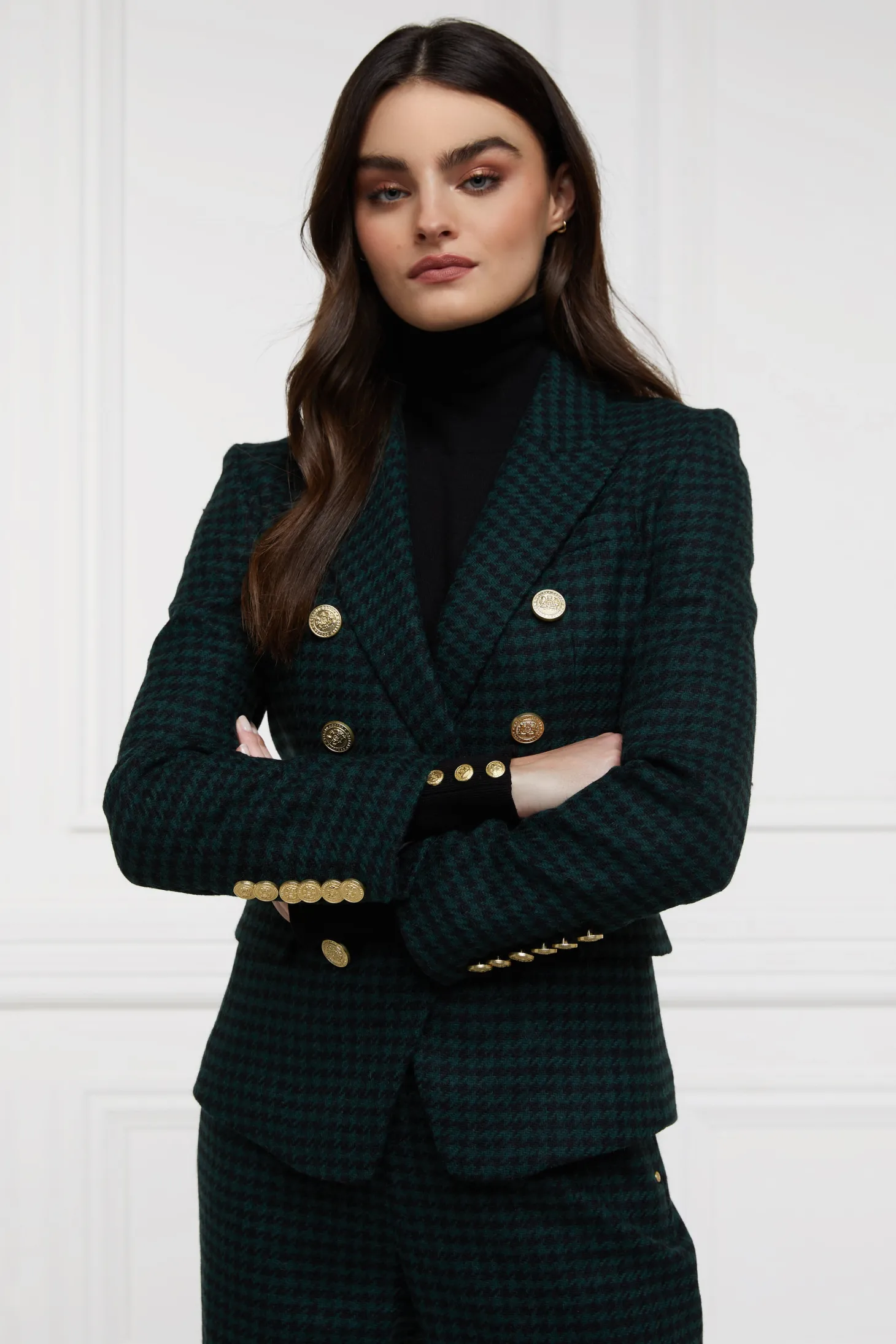 Knightsbridge Blazer (Emerald Houndstooth)