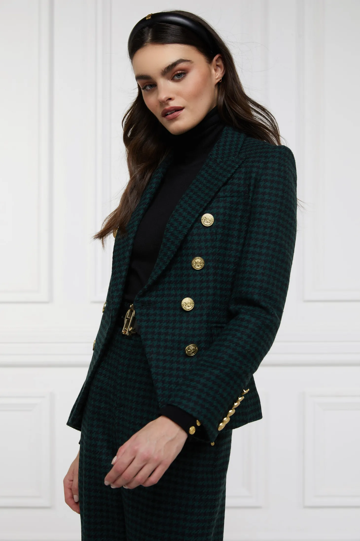 Knightsbridge Blazer (Emerald Houndstooth)