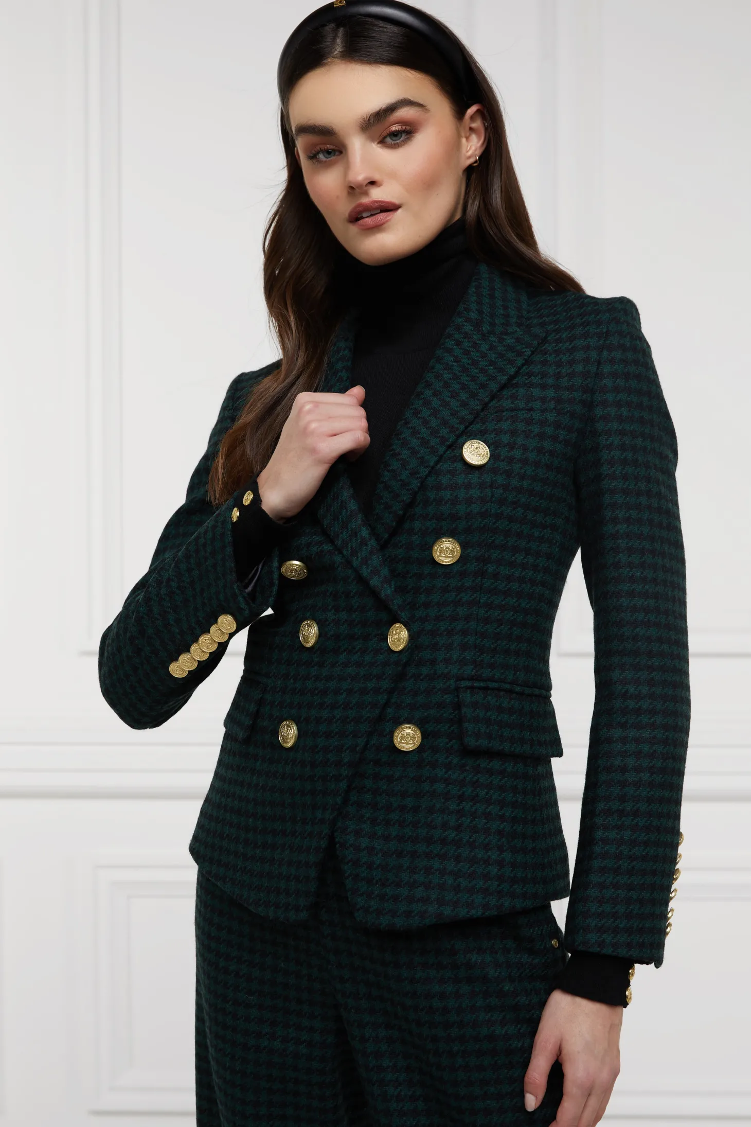 Knightsbridge Blazer (Emerald Houndstooth)