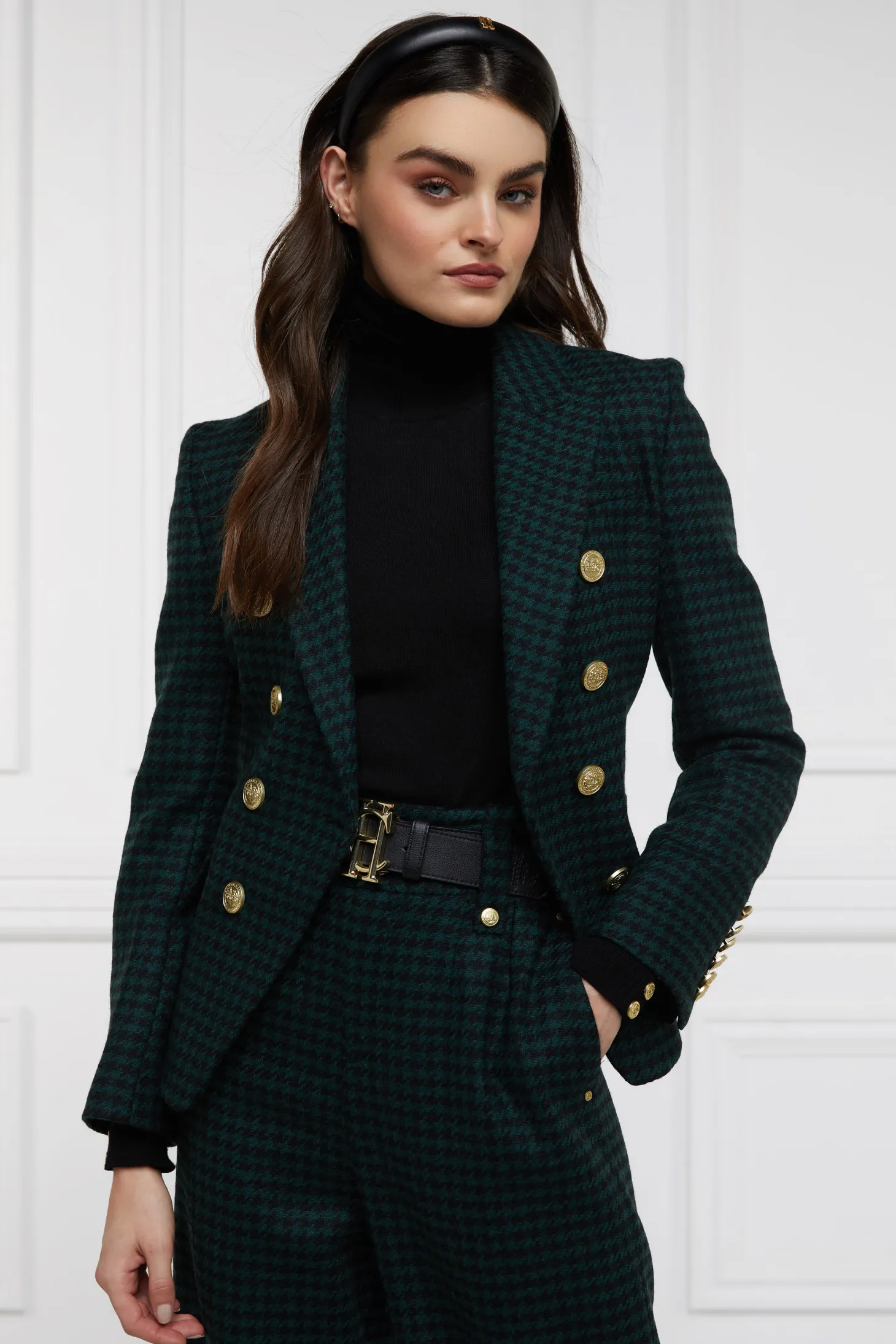 Knightsbridge Blazer (Emerald Houndstooth)