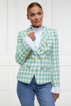 Knightsbridge Blazer (Large Scale Teal Houndstooth)