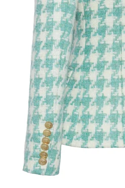 Knightsbridge Blazer (Large Scale Teal Houndstooth)