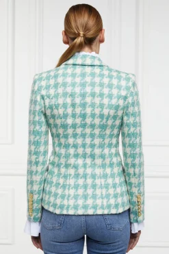 Knightsbridge Blazer (Large Scale Teal Houndstooth)