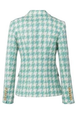 Knightsbridge Blazer (Large Scale Teal Houndstooth)
