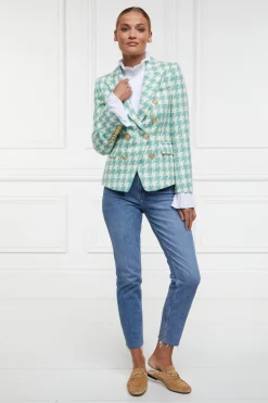 Knightsbridge Blazer (Large Scale Teal Houndstooth)