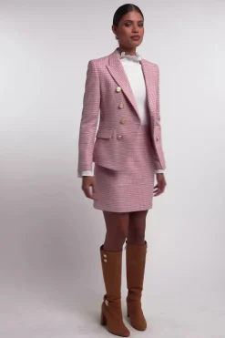 Knightsbridge Blazer (Light Pink Puppytooth)