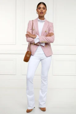 Knightsbridge Blazer (Light Pink Puppytooth)