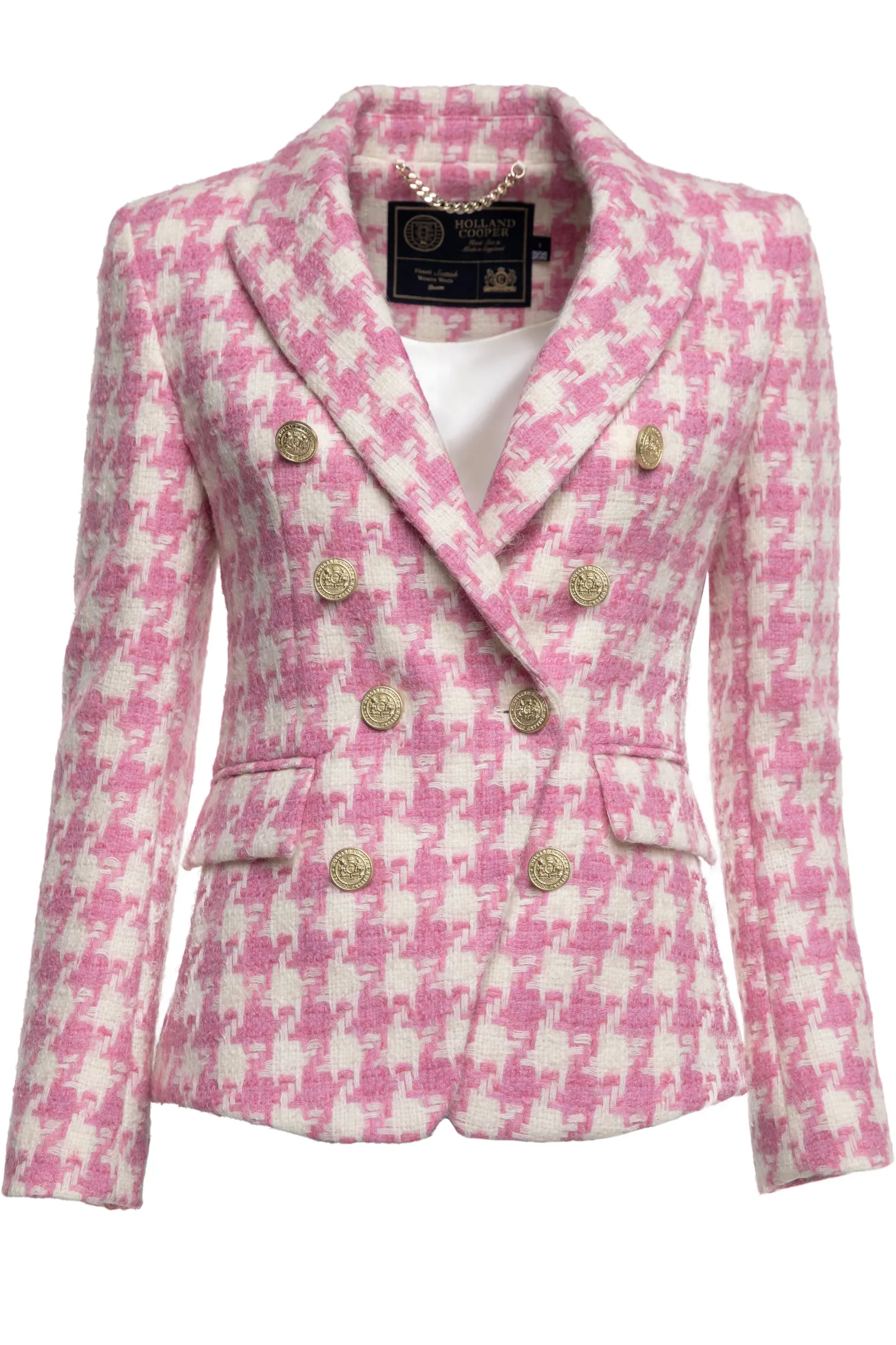 Knightsbridge Blazer (Pink Large Scale Houndstooth)