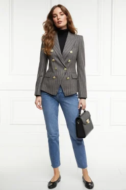Knightsbridge Blazer (Soft Grey Pinstripe)