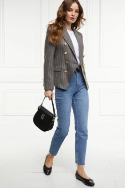 Knightsbridge Blazer (Soft Grey Pinstripe)