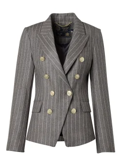 Knightsbridge Blazer (Soft Grey Pinstripe)