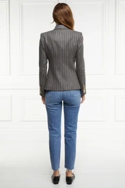 Knightsbridge Blazer (Soft Grey Pinstripe)