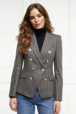 Knightsbridge Blazer (Soft Grey Pinstripe)