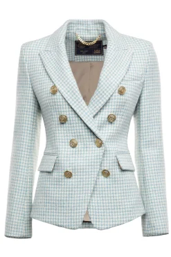 Knightsbridge Blazer (Teal Houndstooth)