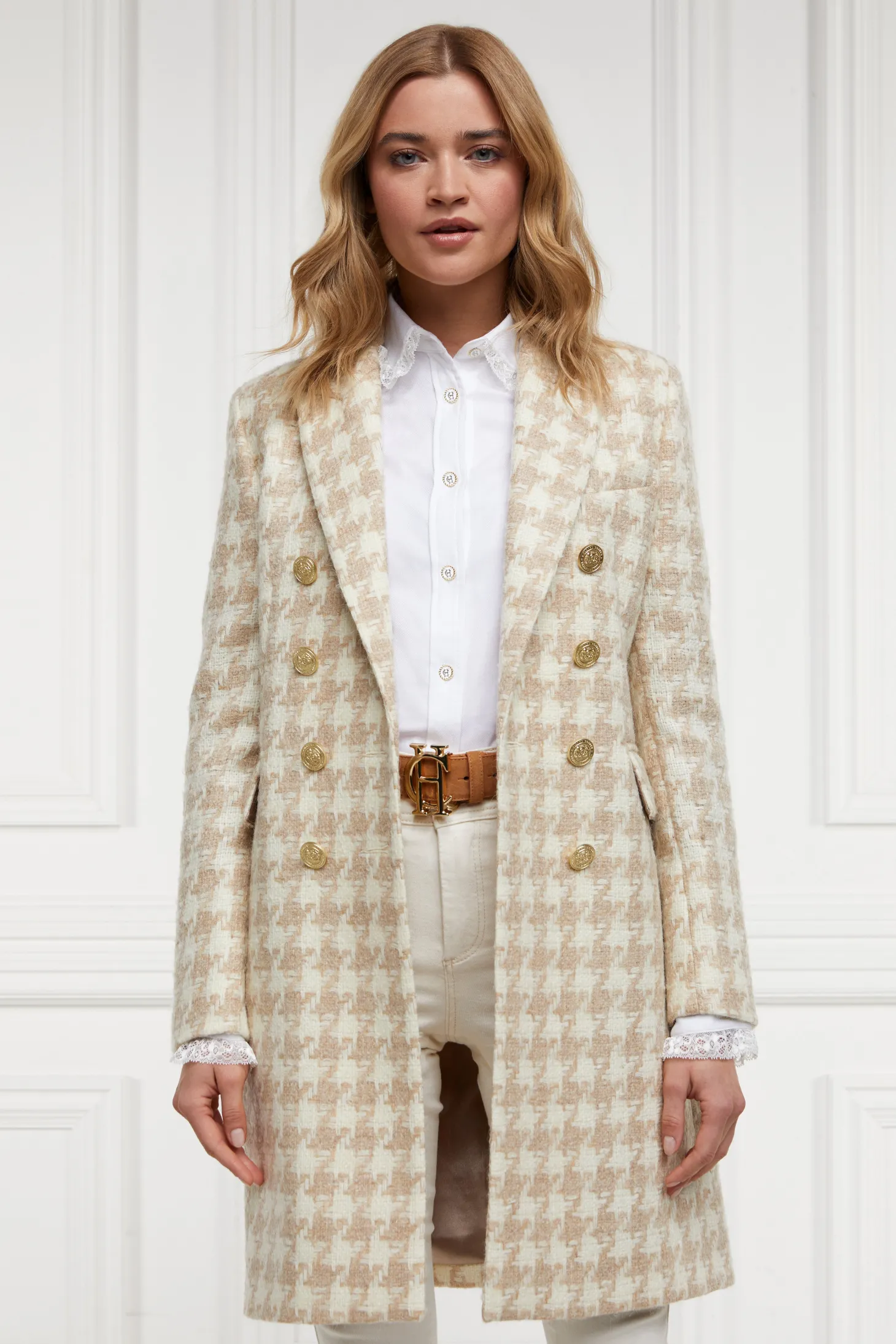 Knightsbridge Coat (Camel Houndstooth)