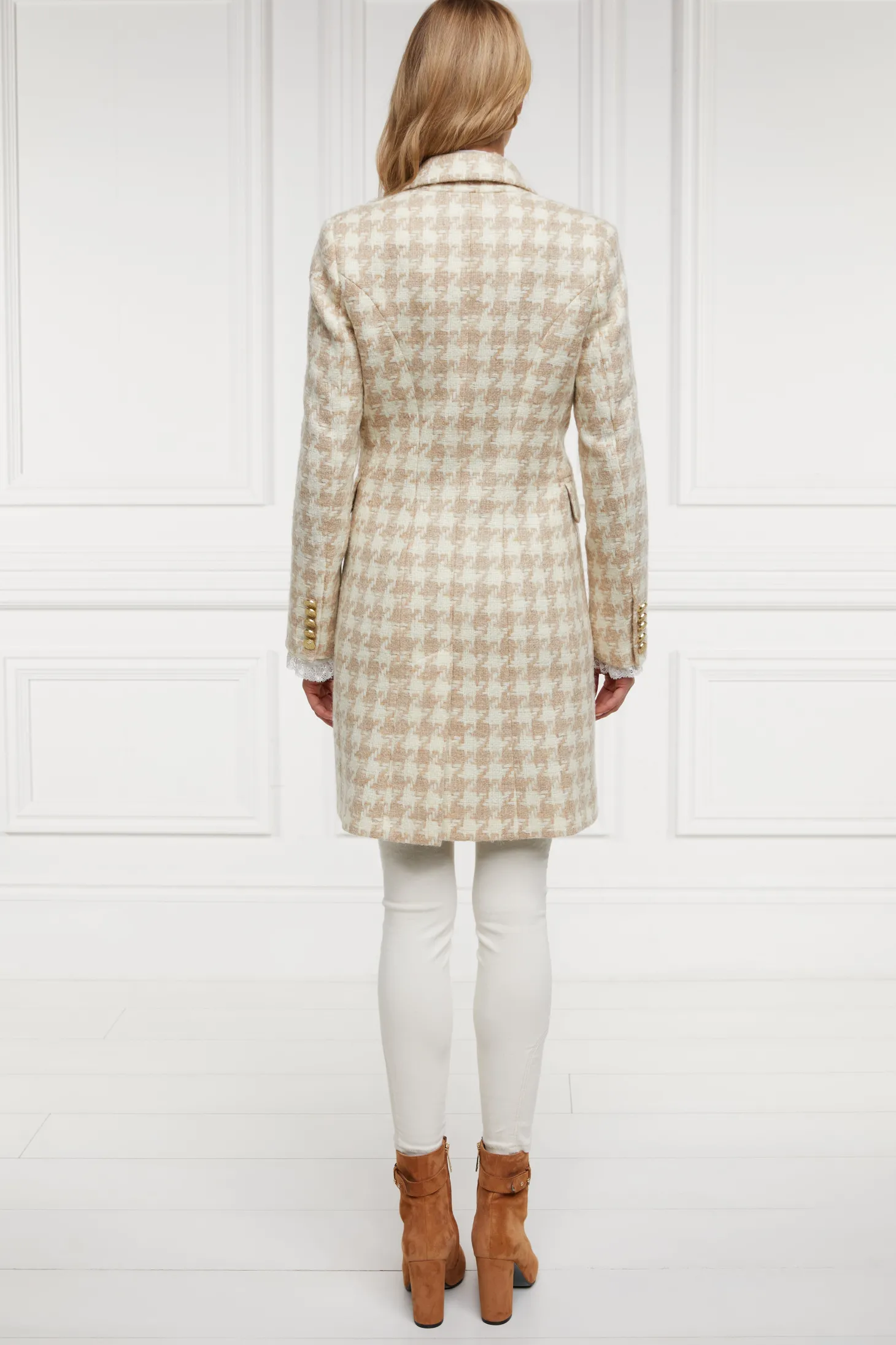 Knightsbridge Coat (Camel Houndstooth)
