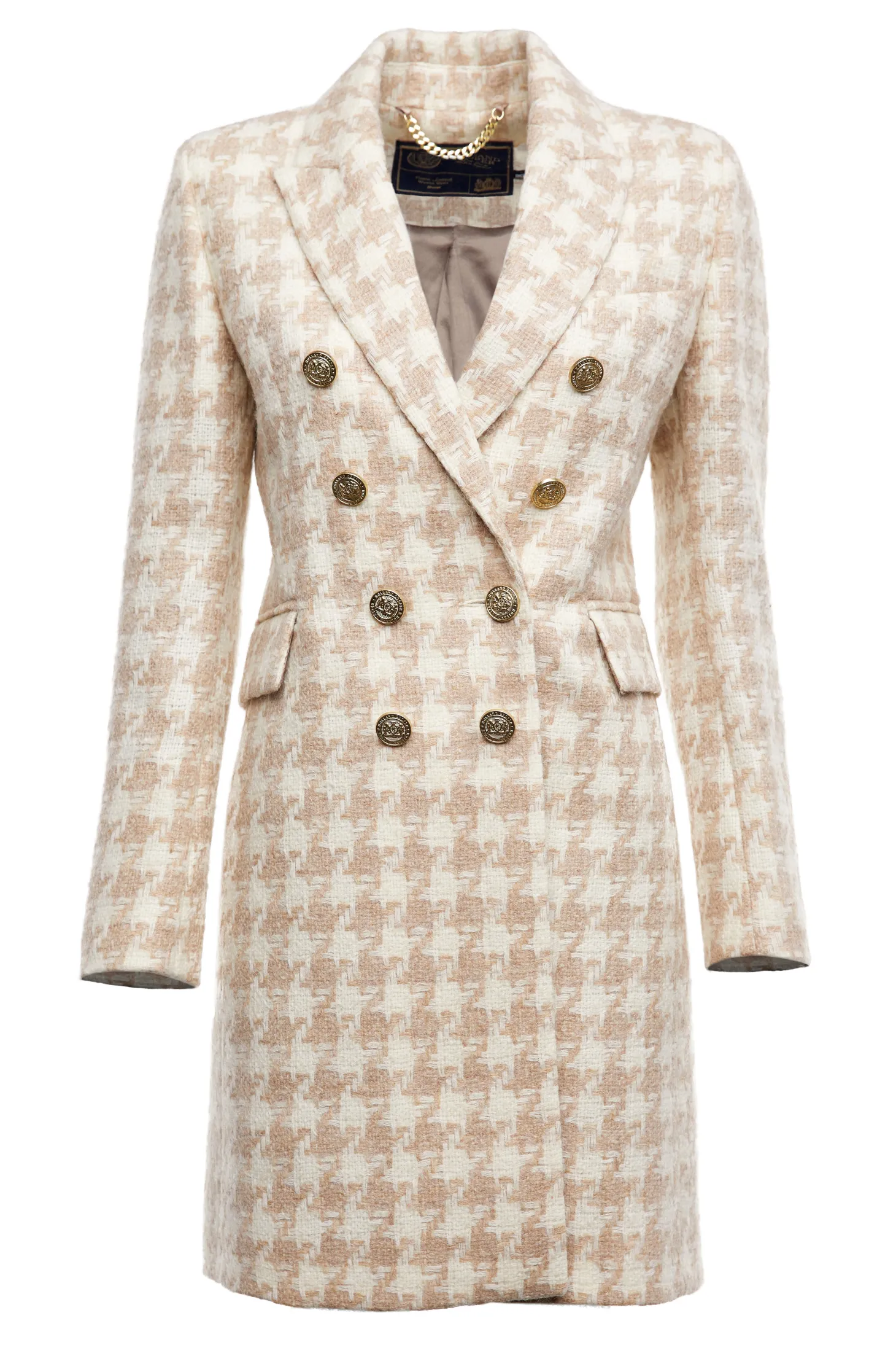 Knightsbridge Coat (Camel Houndstooth)