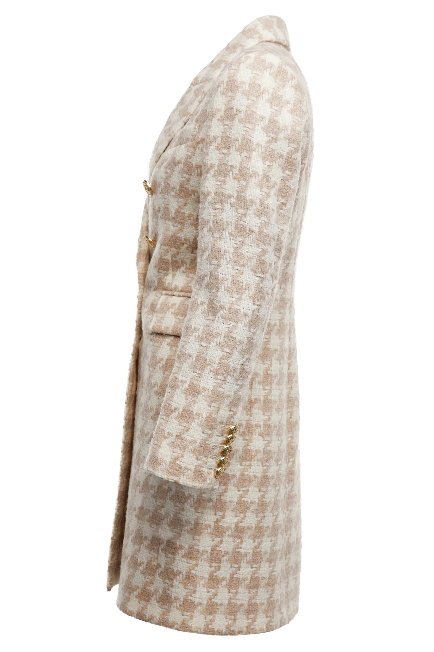 Knightsbridge Coat (Camel Houndstooth)