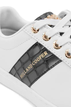 Knightsbridge Court Trainer (Black Croc)