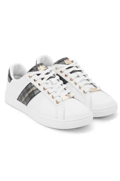 Knightsbridge Court Trainer (Black Croc)