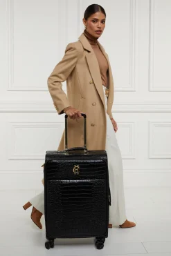 Knightsbridge Large Suitcase (Black Croc)