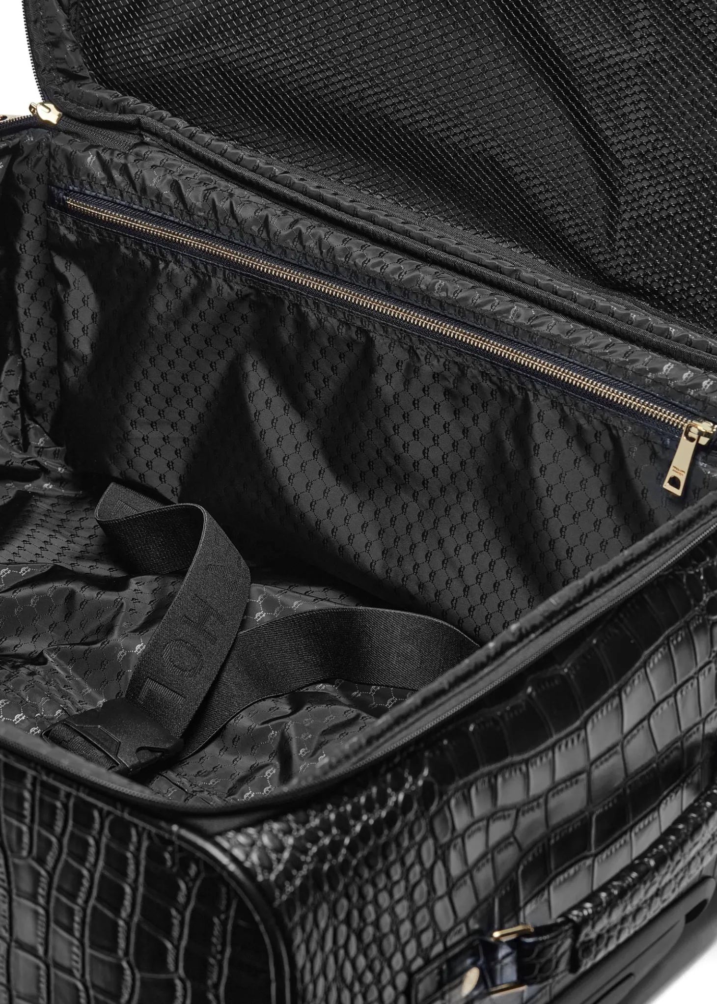 Knightsbridge Large Suitcase (Black Croc)