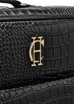 Knightsbridge Large Suitcase (Black Croc)