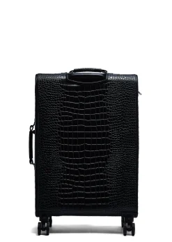Knightsbridge Large Suitcase (Black Croc)