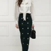 Knightsbridge Maxi Skirt (Emerald Houndstooth)