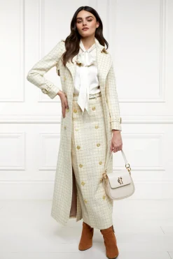 Knightsbridge Maxi Skirt (Ivory Sparkle Tweed)