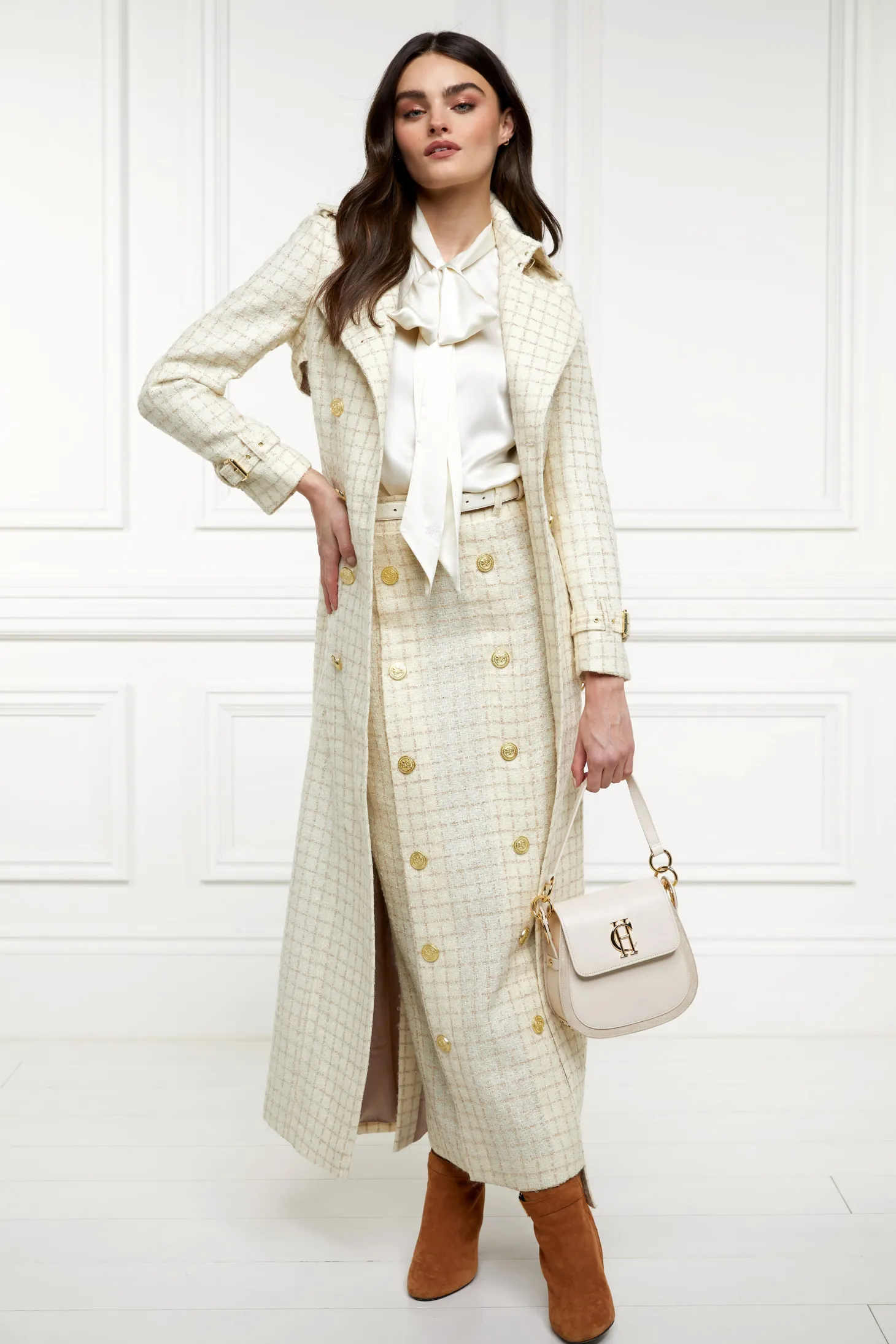 Knightsbridge Maxi Skirt (Ivory Sparkle Tweed)