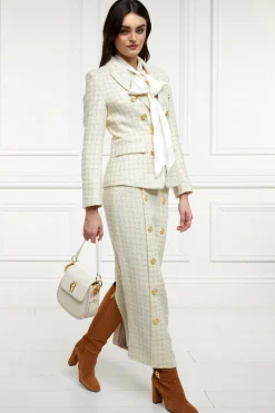 Knightsbridge Maxi Skirt (Ivory Sparkle Tweed)