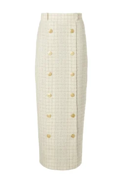 Knightsbridge Maxi Skirt (Ivory Sparkle Tweed)