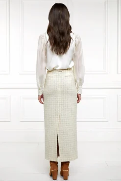 Knightsbridge Maxi Skirt (Ivory Sparkle Tweed)