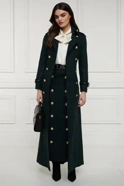 Knightsbridge Maxi Skirt (Emerald Houndstooth)