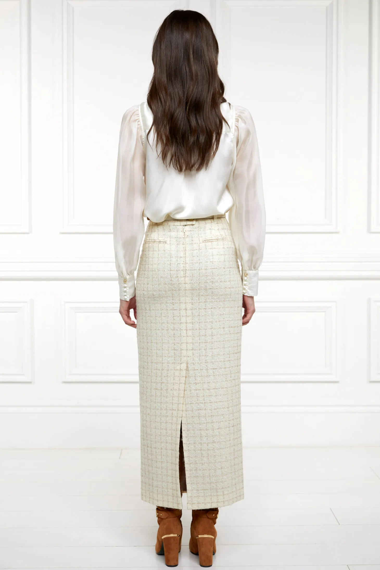 Knightsbridge Maxi Skirt (Ivory Sparkle Tweed)