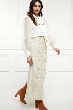 Knightsbridge Maxi Skirt (Ivory Sparkle Tweed)