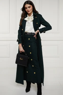 Knightsbridge Maxi Skirt (Emerald Houndstooth)