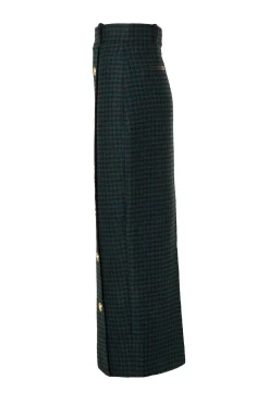 Knightsbridge Maxi Skirt (Emerald Houndstooth)