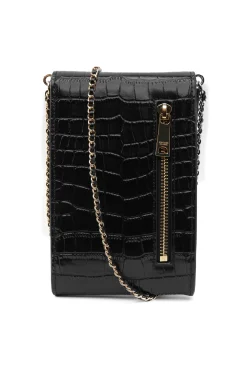 Knightsbridge Phone Pouch (Black Croc)