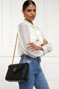 Knightsbridge Shoulder Bag (Black Leather)