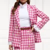 Knightsbridge Skirt (Hot Pink Large Scale Houndstooth)