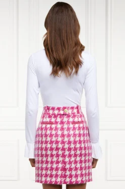 Knightsbridge Skirt (Hot Pink Large Scale Houndstooth)