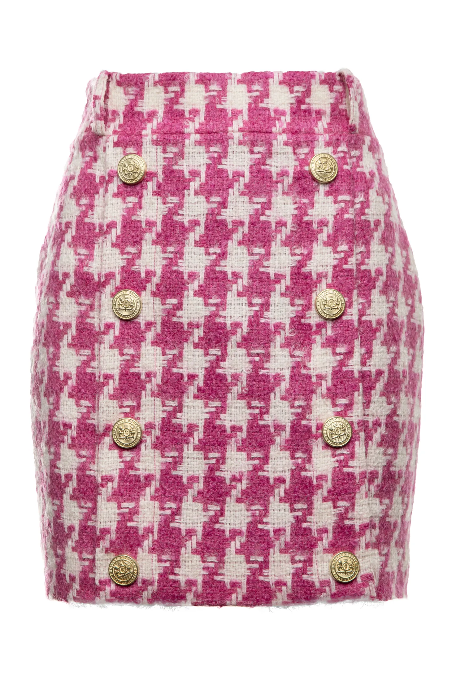 Knightsbridge Skirt (Hot Pink Large Scale Houndstooth)